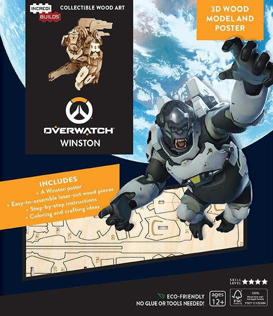 Overwatch Winston - Incredibuilds 3D Wood Model and Booklet