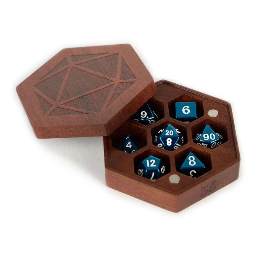Purple Heart (Hex) - MDG Premium Wood Dice Case Chest