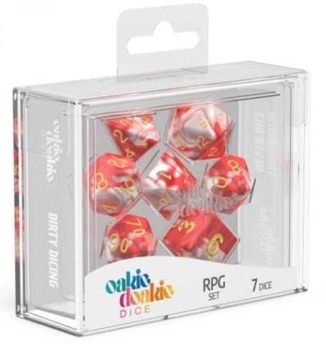 Red Sky - Gemdice RPG Dice - 7 Set Oakie Doakie Dice