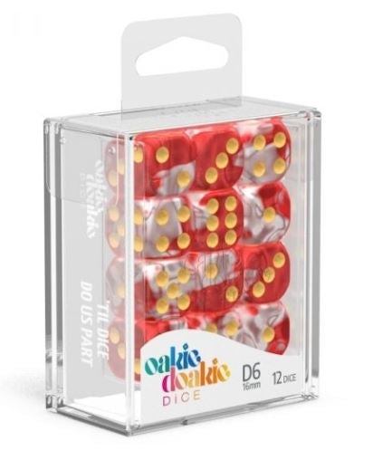 Red Sky - Oakie Doakie Dice D6 16mm 12 set