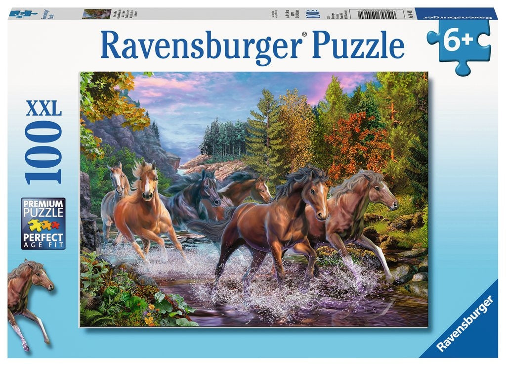 Rushing River Horses Puzzle 100pc