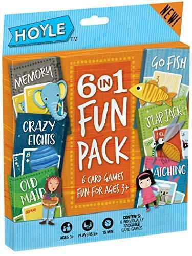 6 Pack Kids Card Games Crazy 8s, Go Fish, Old Maid, Memory, Matching, Slapjack
