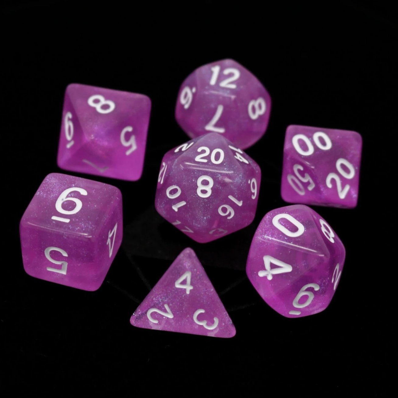 Sakura with White - Die Hard Dice Polymer RPG Polyhedral Set