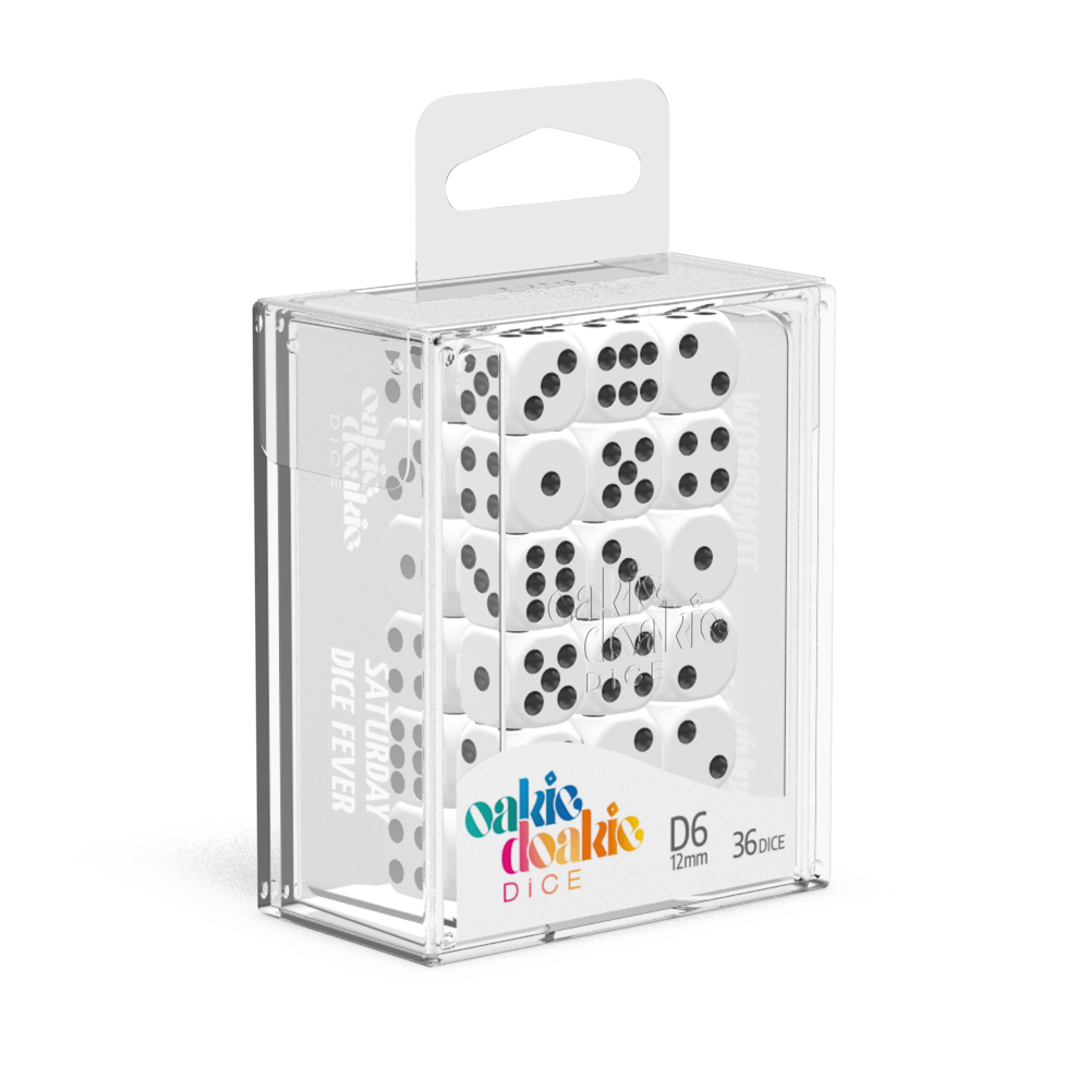 Solid - White (36) - D6 12 mm Oakie Doakie Dice