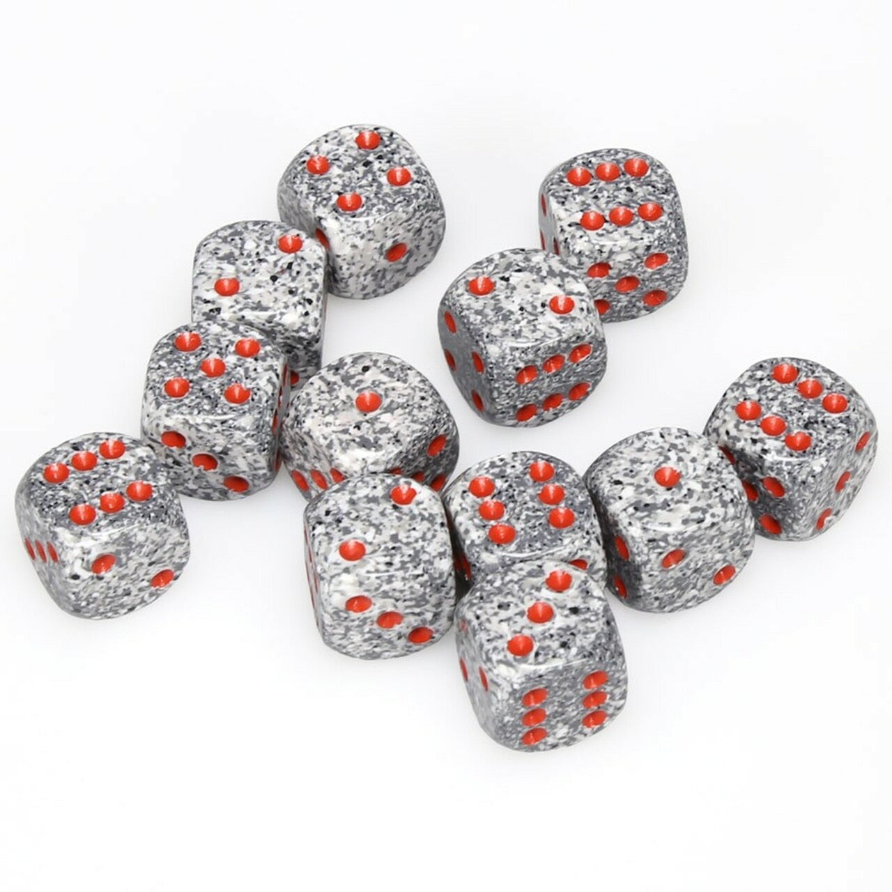 D6 Dice Speckled 12mm Granite