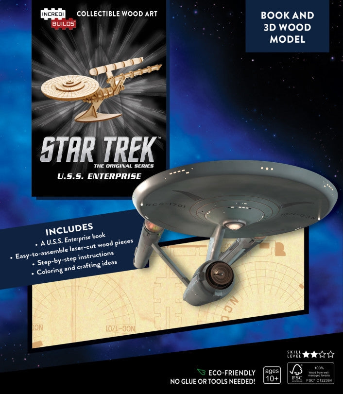 U.S.S Enterprise - Original Star Trek - Incredibuilds 3D Wood Model and Booklet