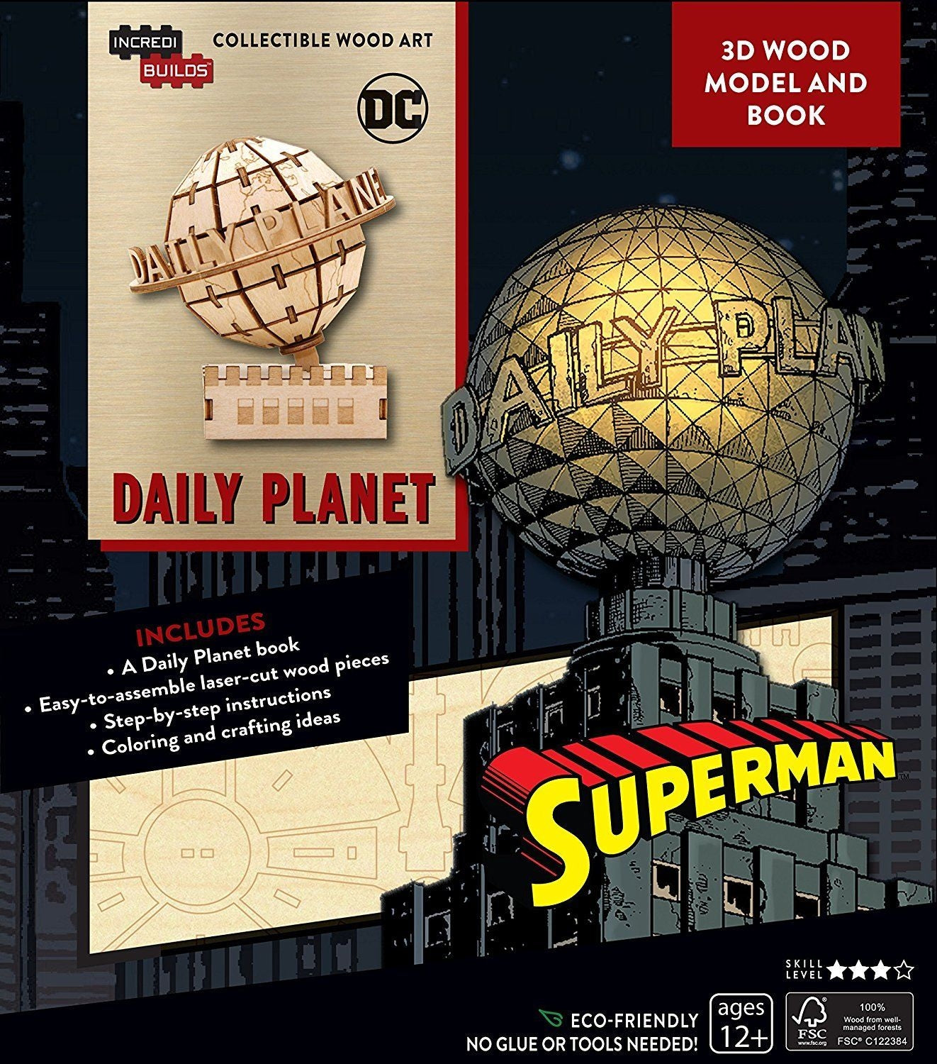 Superman Daily Planet - Incredibuilds 3D Wood Model and Booklet