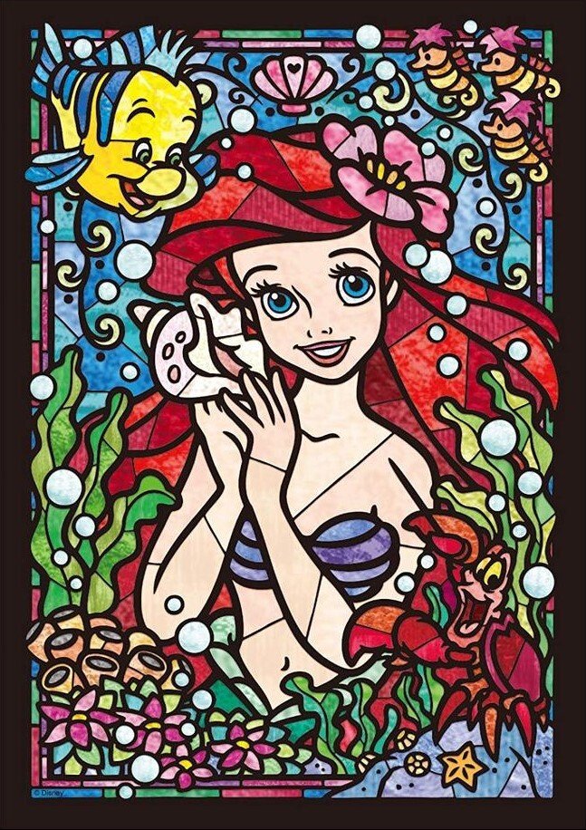 The Little Mermaid Ariel Stained Glass Puzzle 266 pieces - Tenyo Puzzle Disney