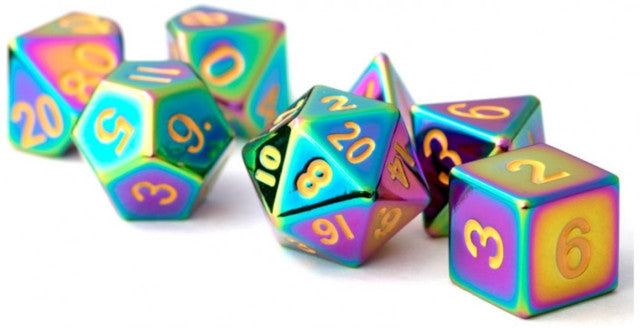 Torched Rainbow - MDG Metal Polyhedral Dice Set