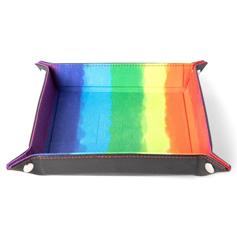 Watercolour Rainbow - Velvet Folding Dice Tray - 10x10
