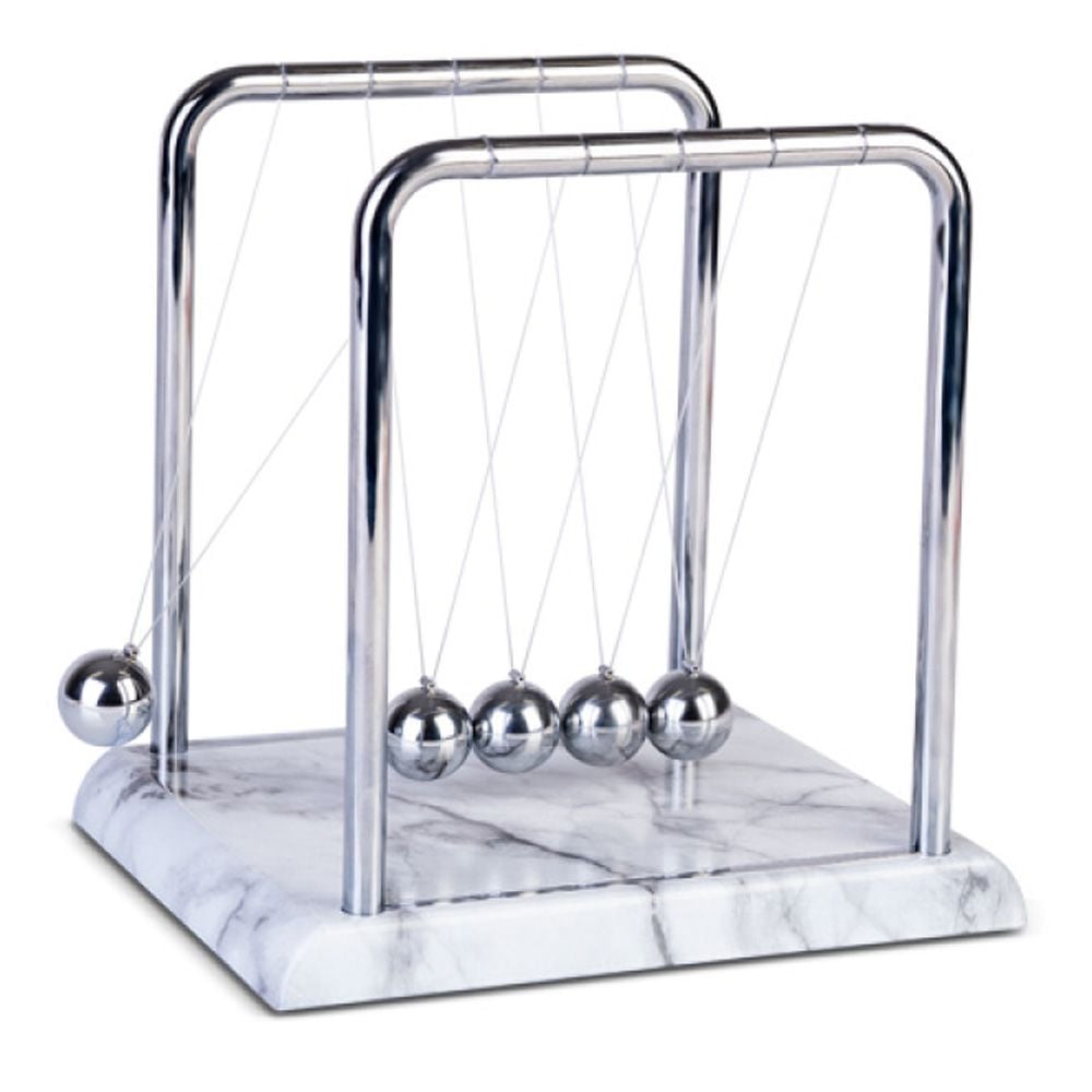 Newton's Cradle Marble White